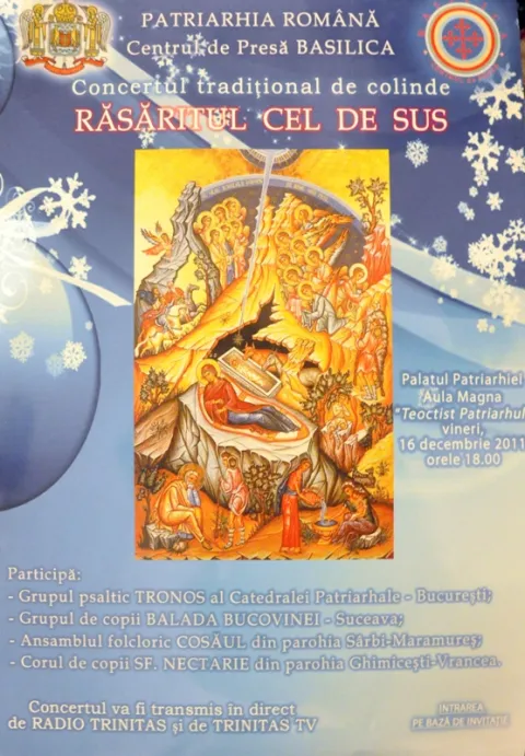 Răsăritul cel de Sus - Concertul tradiţional de colinde la Palatul Patriarhiei