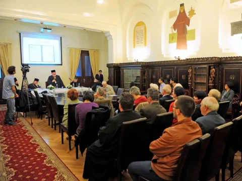 Moment comemorativ Părintele academician Niculae M. Popescu la Biblioteca Sfântului Sinod