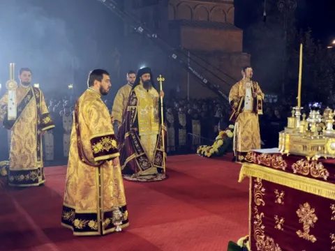 Slujba Privegherii la sărbătoarea Sfântului Cuvios Dimitrie cel Nou, la Patriarhie