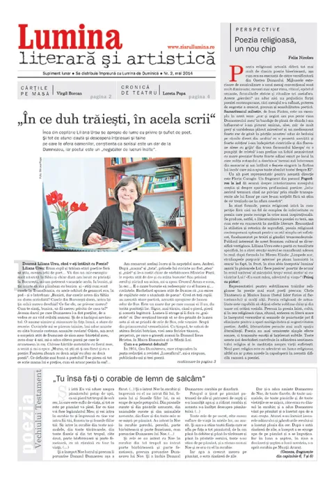 Un nou număr al suplimentului „Lumina literară şi artistică“