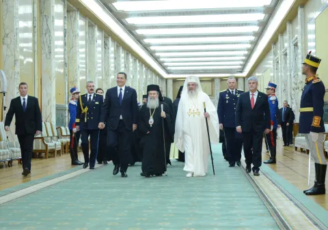Patriarhul Ierusalimului și Patriarhul României la Palatul Victoria