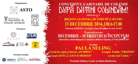 Concert caritabil de colinde la Biblioteca Naţională a României