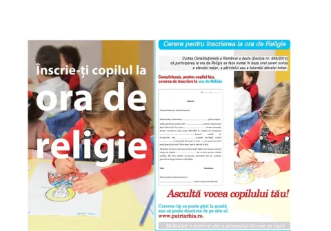 Ministerul Educaţiei: Înscrierea la ora de Religie este posibilă şi în continuare