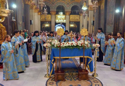 Slujbă de Priveghere și Prohodul Maicii Domnului, la Catedrala Patriarhală