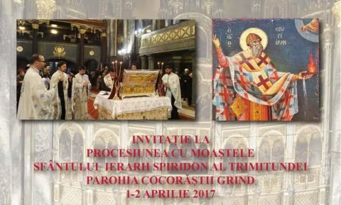 Procesiune: Moaştele Sf. Spiridon în judeţul Prahova