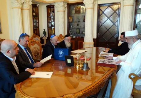 O delegaţie a Federaţiei Comunităţilor Evreieşti din România în vizită la Patriarhia Română