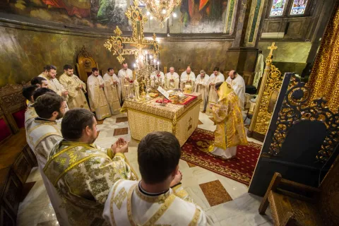 Sfântul Spiridon cinstit în Catedrala mitropolitană din București. Ceremonialul liturgic a fost prezidat de PS Timotei Prahoveanul