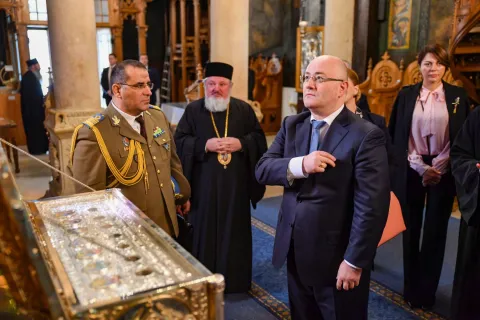 Ministrul Apărării din Georgia a vizitat Mănăstirea Antim. Ctitorul ei a creat ‘o punte între Biserica Ortodoxă Română și celelalte Biserici’ – PS Varlaam