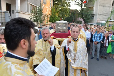 Hram la singura biserică din Capitală ocrotită de Sf. Mc. Eustaţie, Teopista, Agapie și Teopist   