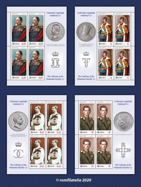 Uniformele regalității românești, pe timbrele poștale