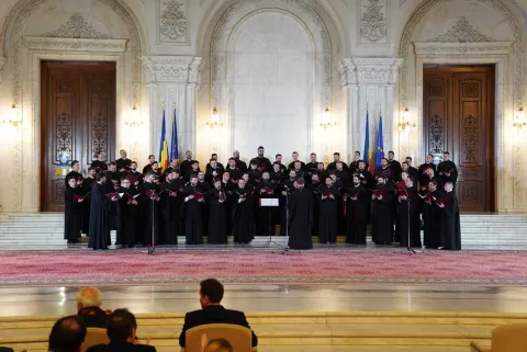 Grupul Psaltic „Tronos” al Catedralei Patriarhale a concertat la Palatul Parlamentului