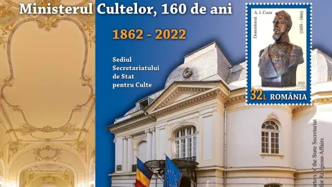 Romfilatelia marchează 160 de ani de la înființarea instituției numite azi Secretariatul de Stat pentru Culte