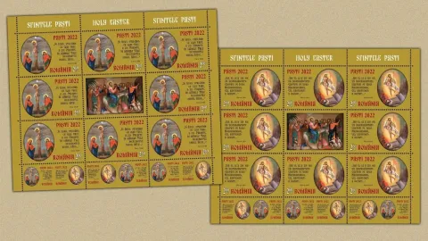 Emisiunea de Paști Romfilatelia prezintă icoane din patrimoniul Bisericii Kretzulescu