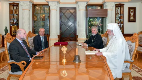 Mahmoud Alhabbash, consilierul pentru probleme religioase al Președintelui Statului Palestina, a vizitat Patriarhia Română