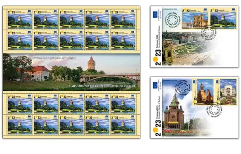 Romfilatelia va lansa emisiunea de mărci poștale „Timișoara 2023, Capitală Europeană a Culturii”