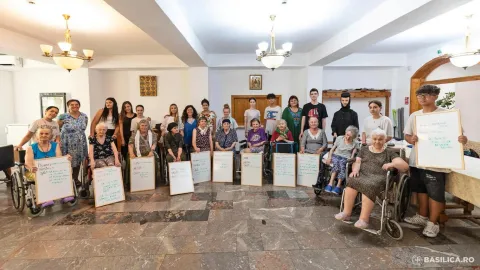 Copiii au făcut schimb de povești de viață cu vârstnicele instituționalizate la căminul Mănăstirii Christiana