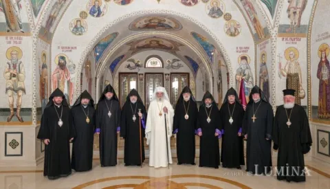 Oaspeți din Armenia la Patriarhia Română. PF Daniel a subliniat trăinicia relațiilor dintre cele două popoare
