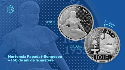 BNR marchează 150 de ani de la nașterea Hortensiei Papadat-Bengescu printr-o emisiune numismatică