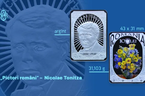 Prima monedă dreptunghiulară din argint a Băncii Naționale a României îl omagiază pe Nicolae Tonitza