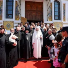 Pictura exterioară a Bisericii Sfântul Ilie - Ghencea a fost sfințită de Patriarhul României
