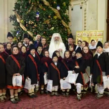 Grupul de colindători Bilcuţa din jud. Suceava, la Patriarhie