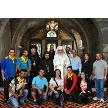 Grup de tineri ortodocşi palestinieni în vizită la Patriarhie