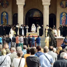 Racla cu Moaştele Sfântului Domnitor Constantin Brâncoveanu în Arhiepiscopia Buzăului şi Vrancei