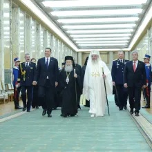 Patriarhul Ierusalimului și Patriarhul României la Palatul Victoria