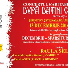 Concert caritabil de colinde la Biblioteca Naţională a României