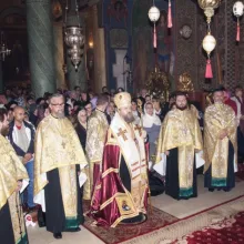 Slujba Privegherii în cinstea Sfântului Ierarh Nectarie, la Mănăstirea Radu Vodă