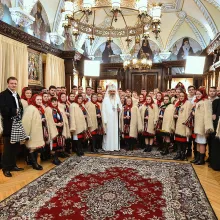 Grupul vocal al ASCOR - Baia Mare a colindat pe Patriarhul României