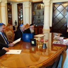 O delegaţie a Federaţiei Comunităţilor Evreieşti din România în vizită la Patriarhia Română