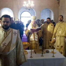 PS Timotei în comunitatea din satul Dudu. A binecuvântat lucrările efectuate recent la biserica parohială