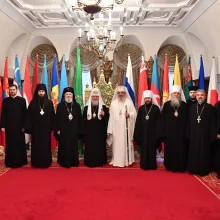 Catedrala „Hristos Mântuitorul” din Moscova | Patriarhul Kirill a întâmpinat delegația BOR condusă de Patriarhul Daniel