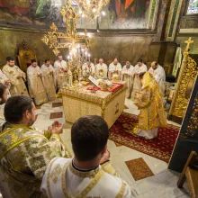 Sfântul Spiridon cinstit în Catedrala mitropolitană din București. Ceremonialul liturgic a fost prezidat de PS Timotei Prahoveanul
