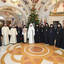 Reşedinţa Patriarhală | Părinţii slujitori ai Catedralei Patriarhale au vestit Naşterea Domnului Patriarhului Daniel