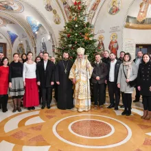Corala Nicolae Lungu l-a colindat pe Părintele Patriarh Daniel – „Hristos Domnul să binecuvinteze viaţa şi activităţile dumneavoastră”