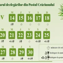 Calendar | Cum se ține Postul Nașterii Domnului 2018
