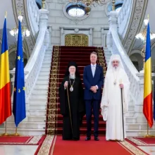Patriarhul Ecumenic și Patriarhul Daniel s-au întâlnit cu Președintele Klaus Iohannis