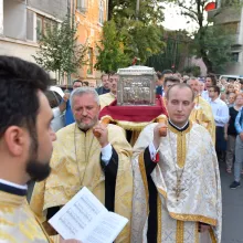 Hram la singura biserică din Capitală ocrotită de Sf. Mc. Eustaţie, Teopista, Agapie și Teopist   