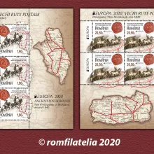„Europa 2020 vechi rute poștale” este cea mai nouă emisiune marca Romfilatelia