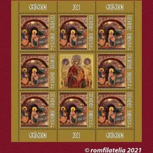 Romfilatelia: Emisiunea de Crăciun 2021, ilustrată cu icoane de la Biserica Bucur Ciobanul