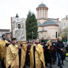 Icoana Sf. Antonie cel Mare a fost purtată în procesiune la Curtea Veche