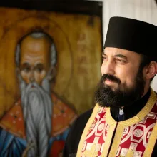 Sf. Haralambie a fost cinstit la biserica monument istoric pe care o ocrotește în Capitală