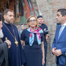 Președintele Parlamentului Georgiei a vizitat Mănăstirea Antim