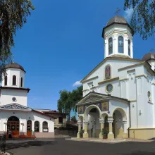 Momente de cinstire a Sf. Dimitrie cel Nou la privegherea pentru Sf. Paisie Aghioritul, într-o biserică bucureșteană