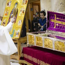 Racla recondiționată a Sf. Dimitrie cel Nou a fost sfințită de Patriarhul Daniel