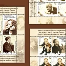 Romfilatelia dedică o emisiune filatelică lui George Enescu, Yehudi Menuhin și Sergiu Celibidache
